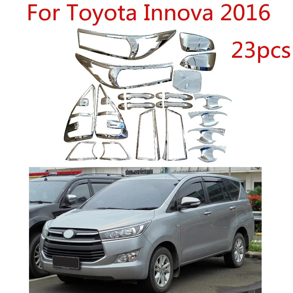 Высокое качество 23 шт. ABS хромированная отделка Аксессуары покрытием для Toyota Innova- AN140 FS переоборудование экстерьера автомобиля является особенным