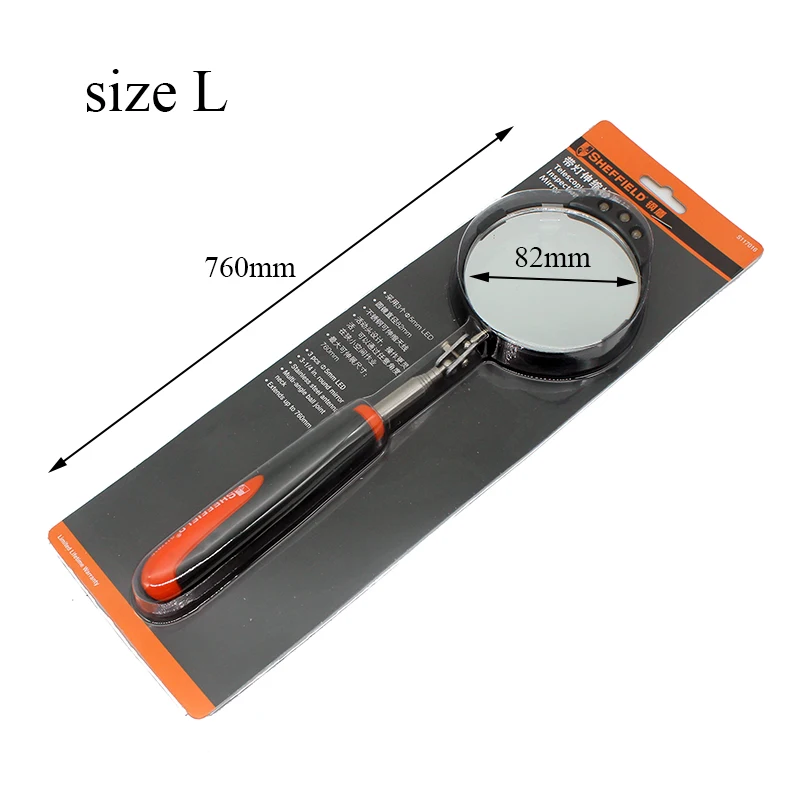 Retractable Vehicle Car Chassis Telescoping Inspection Mirror with LED Light