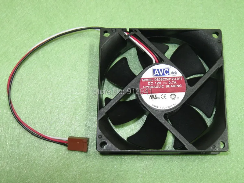 

AVC DS08025R12U-011 8025 80mm x 80mm x 25mm Hydraulic Bearing Cooler Cooling Fan 12V 0.70A 3Wire 3Pin Connector