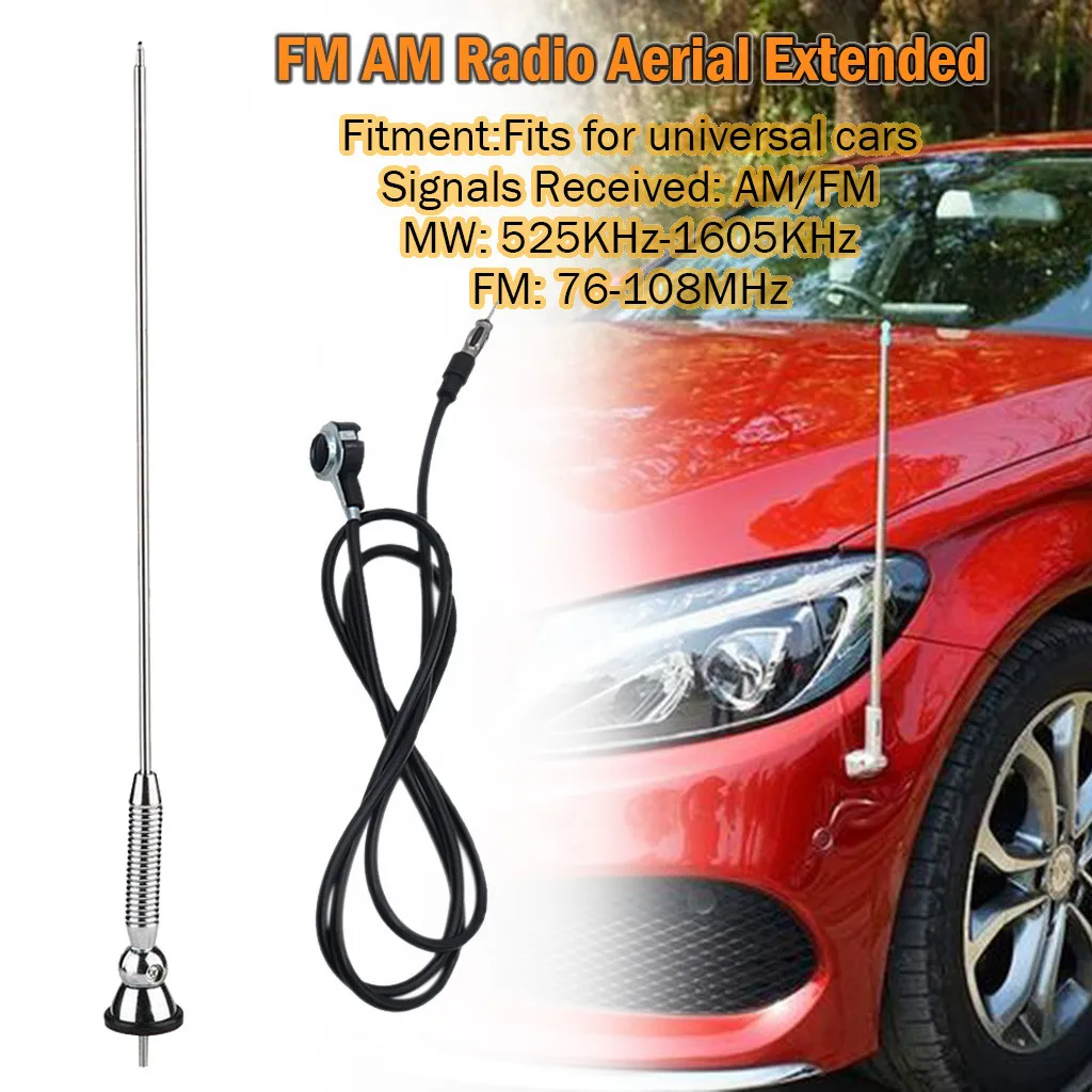 Хромированная Металлическая Автомобильная антенна на крышу FM AM радиоантенна