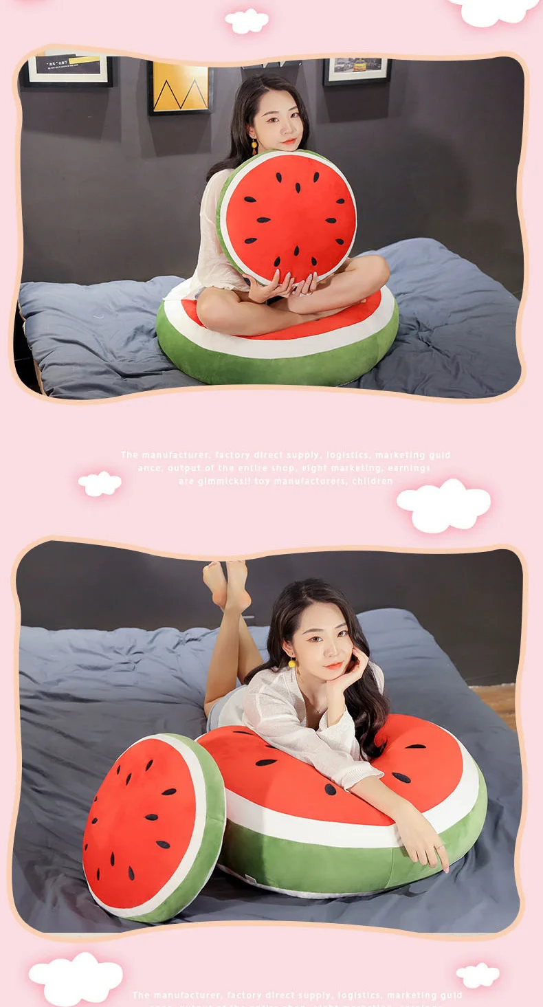 Summer cool watermelon soft pillow stuffed toys comfortable seat back cushion household good gifts for friends and family