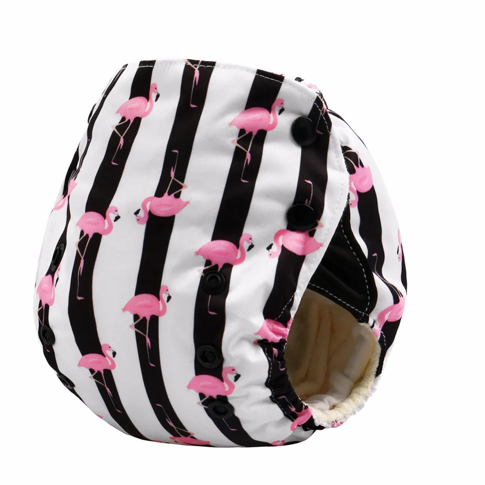 

Fashion Flamingo!JinoBaby Newborn Nappy Diaper Washable - AIO Bamboo Care for Babies