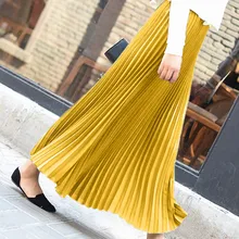 SAGACE юбки 19 Модные женские одноцветные длинные юбки плиссированные элегантные shein миди с эластичной резинкой на талии женские юбки vadim 421