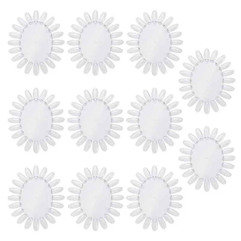 

10pcs Acrylic Nail Art Practice Wheel Polish Color Display Chart Nail Color Palette (Transparent)