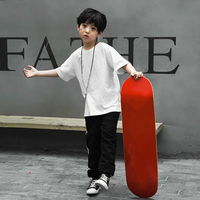 

Boys Girls Jazz Dance Fashion Children Hip Hop Costumes Short Sleeve Street Dance Suit Modern Dance Performance Stage Wear