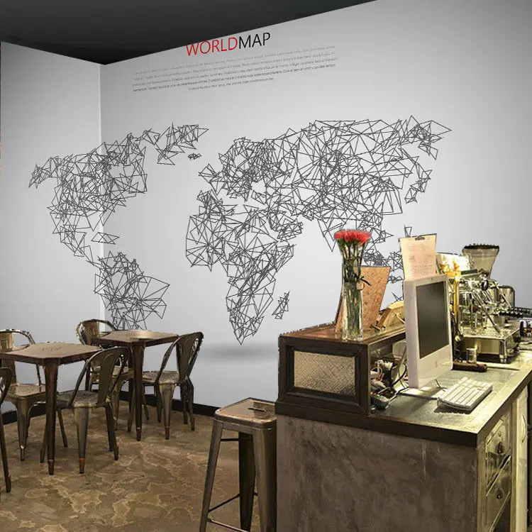 

[Self-Adhesive] 3D Geometry World Map 182 Wall Paper mural Wall Print Decal Wall Murals