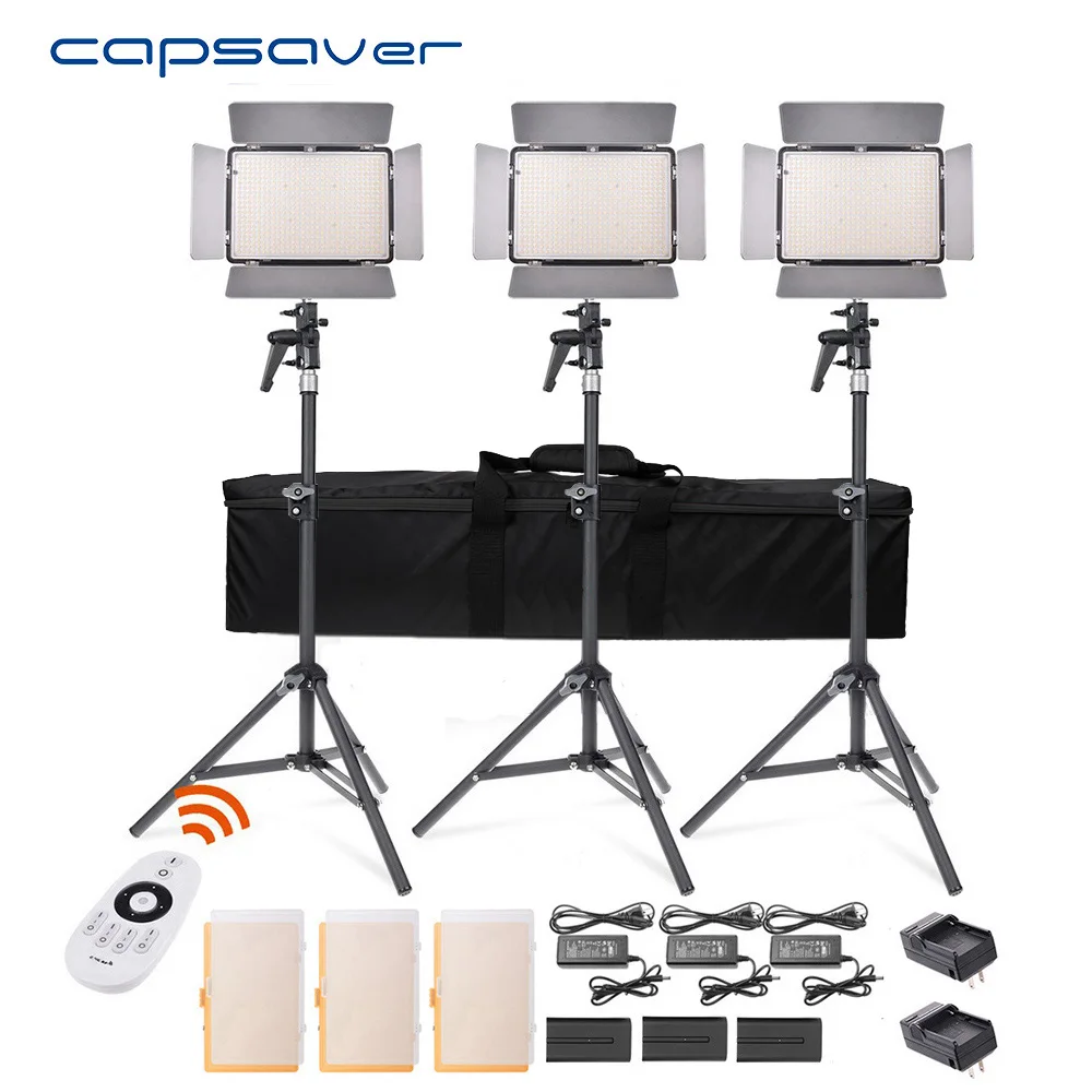 

capsaver TL-600S LED Video Light 3 in 1 Kit Photography Lighting with Tripod Remote Control 600 LEDs 5500K CRI 95 Studio Light