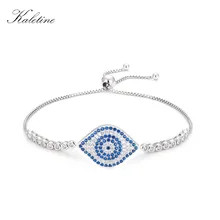 Kaletine Pulsera Del Ojo Malvado Del Encanto Brazaletes Para Las Mujeres Joyería de Plata