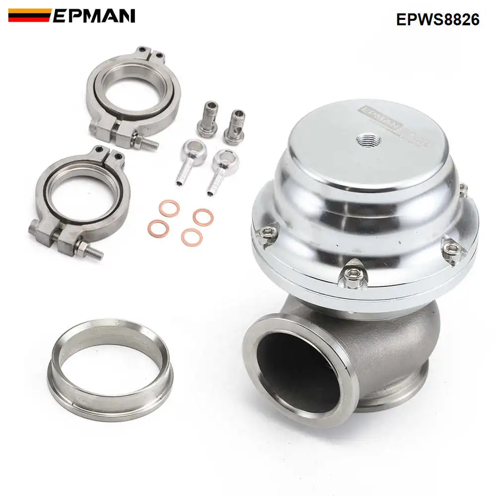 Серебристый Epman Racing 44 мм турбонаддув коллекторная выхлопная труба Turbo Boost V-band зажим сточные ворота EPWS8826 - Цвет: Серебристый