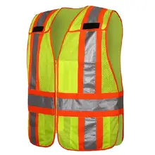 Желтая и оранжевая сетчатая ткань HI-VIZ светоотражающий жилет