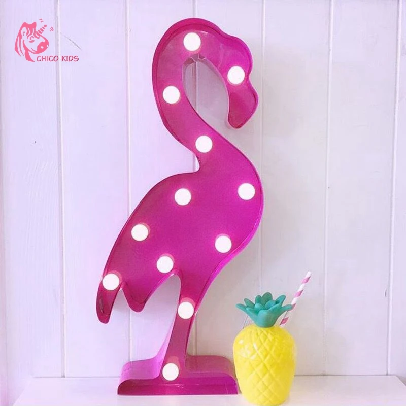 2016 INS LED Flamingo Light With Plastic LED lights In Children's Room Decorate Szie 30*3cmin