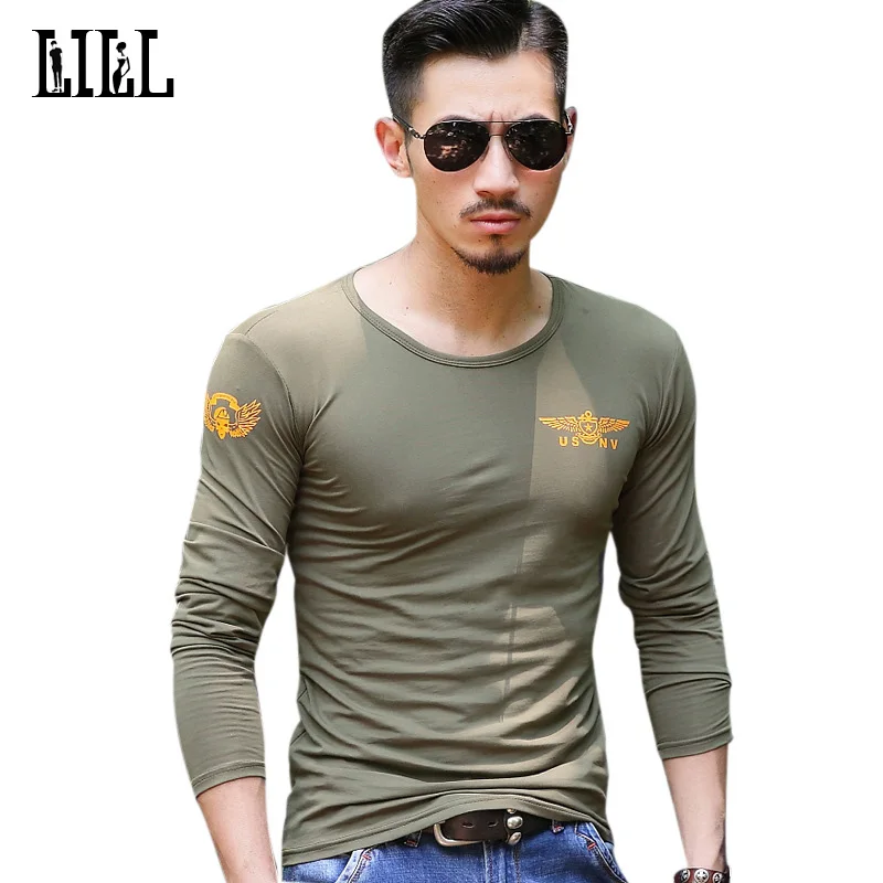Military Long Sleeve T Shirt US NV Special Forces Tshirt Men Army
