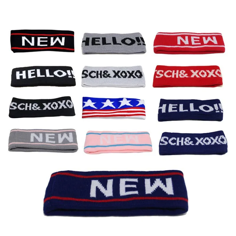 <+> Спорт Sweatband Absorbent Yoga Hairband Письмо Печатных Бег Открытый Фитнес Оголовье Анти Пот Пот Во ✔