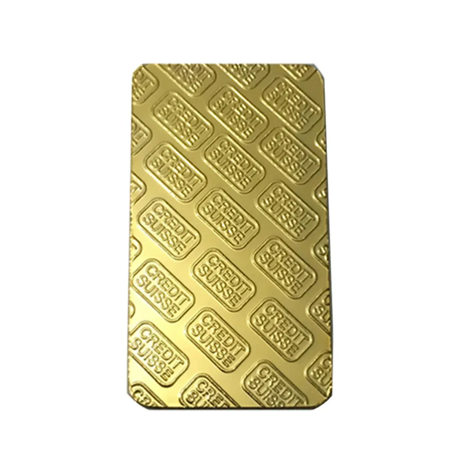 1oz 24ct позолоченный кредитный SUISSE слоистый слиток бар копия монеты+ Швейцарский поддельный золотой бар