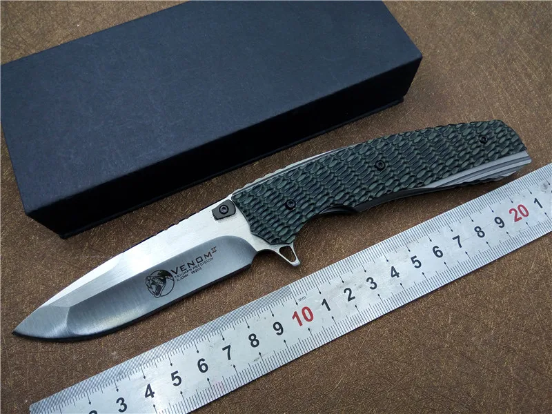 Folding knife VenomII 9cr18 blade G10+steel handle utility knife hunting outdoor camping survival portable EDC knives