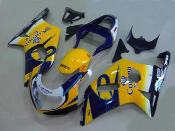 

Custom Fairing kit for GSXR600 750 K1 01 02 03 GSXR 600 GSXR750 2001 2002 2003 ABS Yellow blue Fairings set+gifts SG12