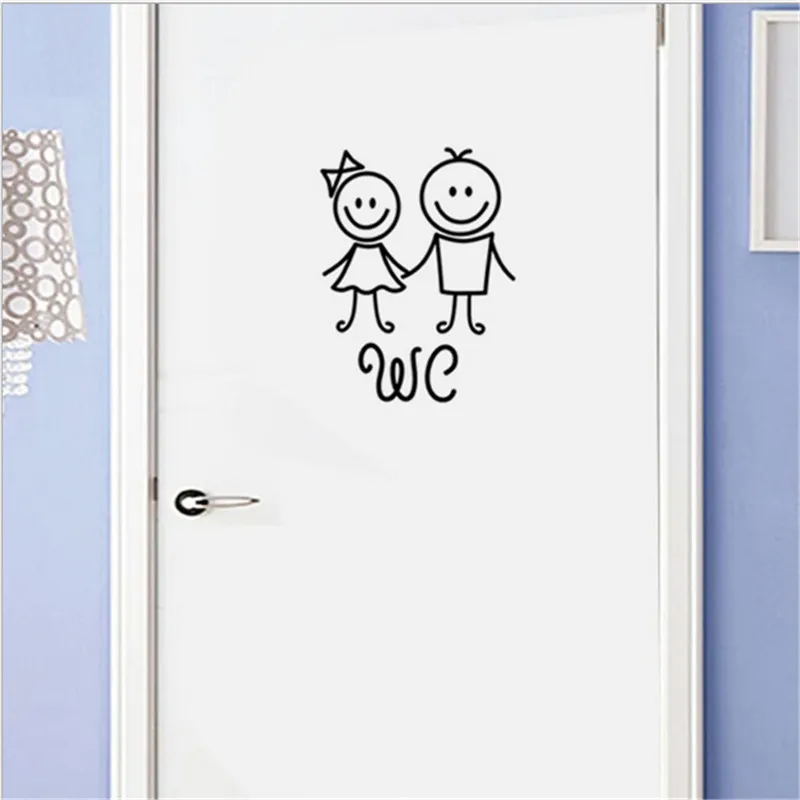 Funny Toilet Entrance Sign WC Wall Decal Sticker For Shop Office Home Cafe Hotel