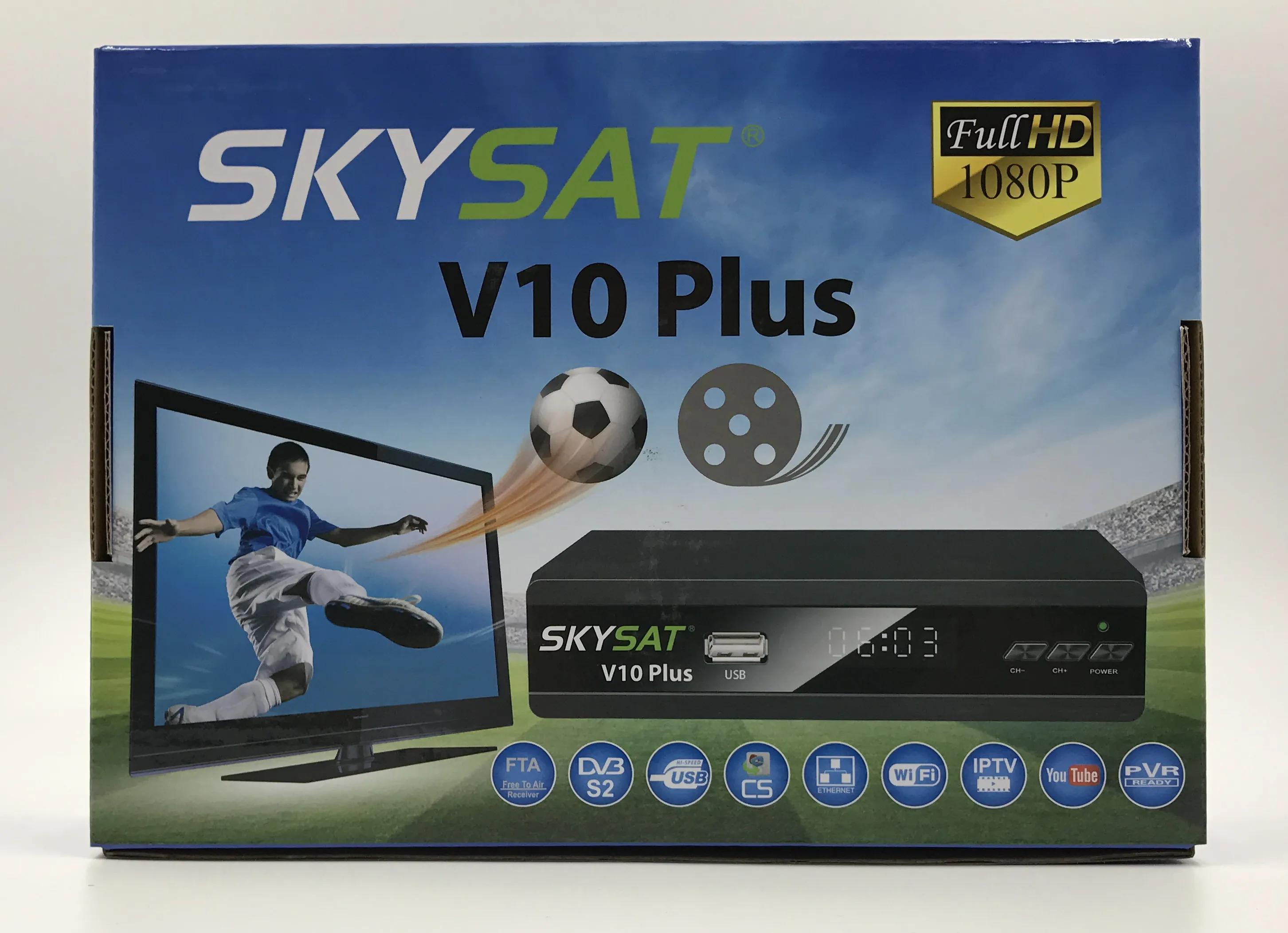 SKYSAT V10 плюс спутниковый ТВ приемник Поддержка CCCam Newcamd Xtream IP tv M3U Powervu Biss LAN WiFi IP tv спутниковый рецептор