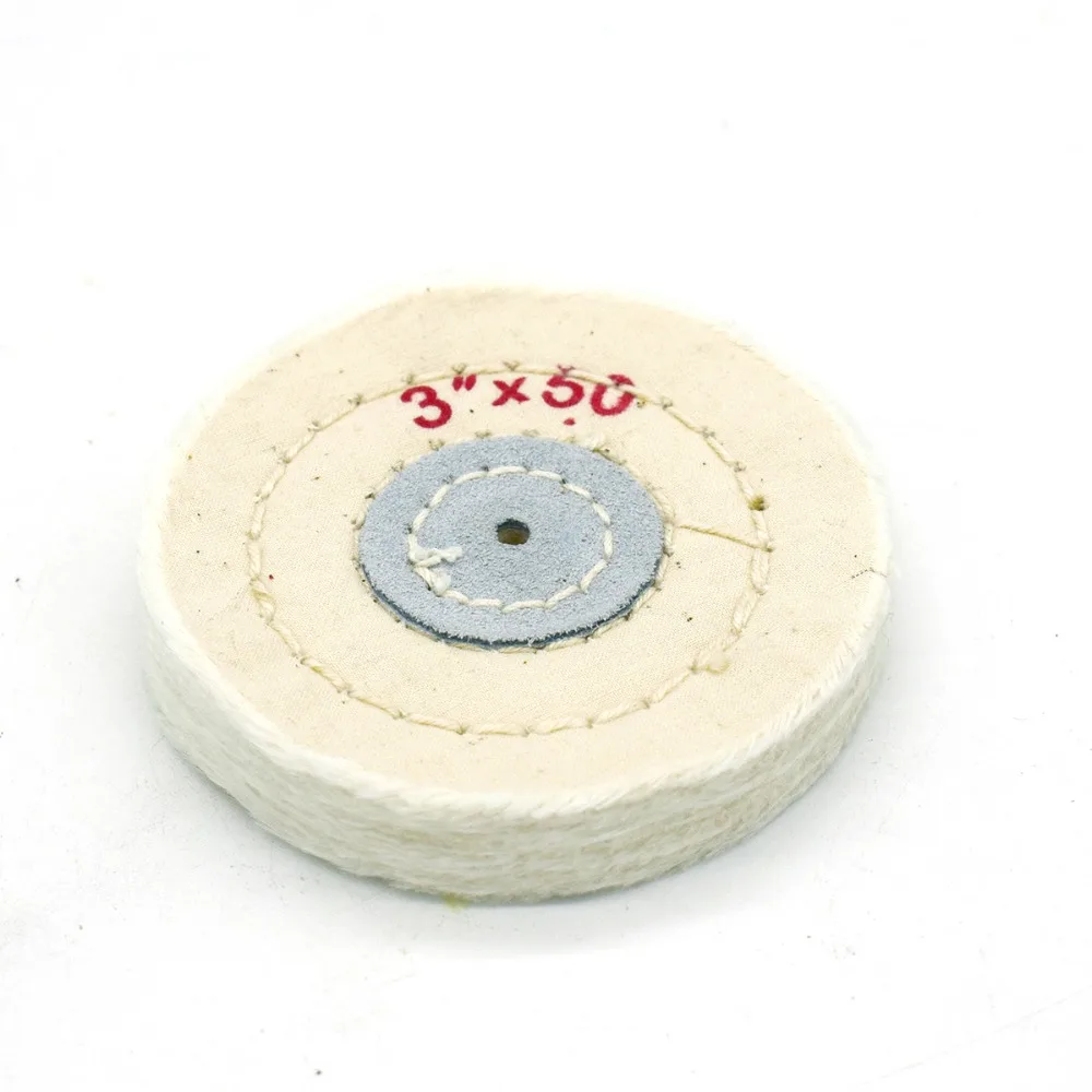 1PCS 3 Inch Round Polishing Wheel White Cloth Buffing Grinding