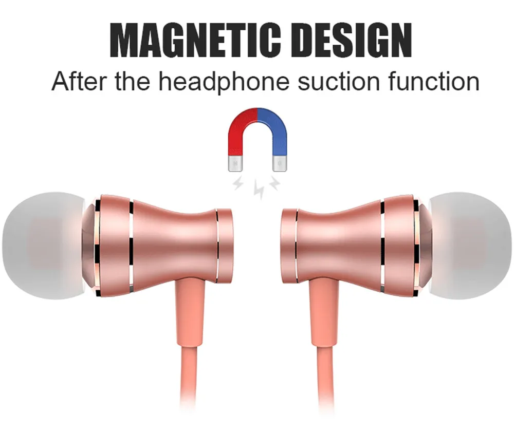 Спортивные наушники с басовым звуком, наушники для телефона с магнитным управлением, стереонаушники для iPhone, мобильного телефона