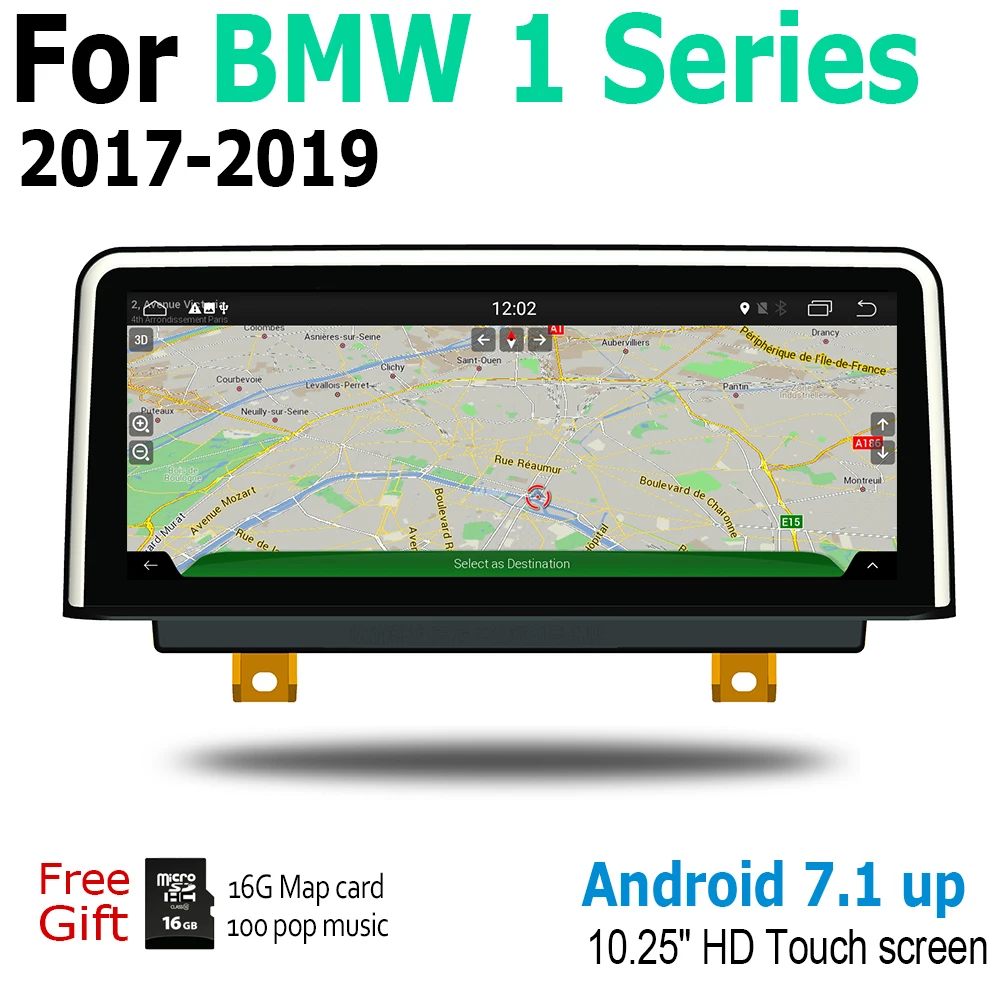 Best 10.25" Android car multimedia player For BMW 1 Series 2017~2019 EVO Navigation Navi GPS BT Support 4G 3G WiFi Radio stereo 2