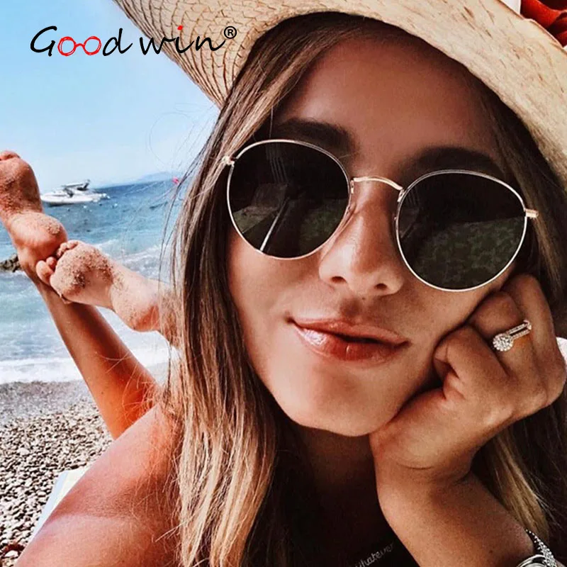 Женские и мужские круглые солнцезащитные очки Good Win брендовые дизайнерские с