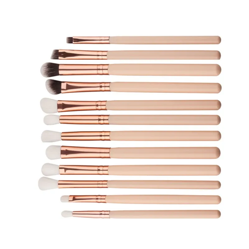 

GUJHUI 12pcs Eyeshadow Eye Makeup Brushes Set Pro Rose Gold Eye Shadow Make Up Brushes Soft Synthetic Hair dropship
