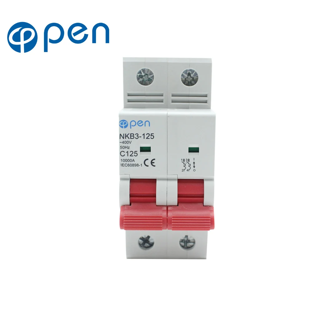 

2P 125A 10kA breaking capacity MCB min circuit breaker over load /short circuit protection 35mm Din Rail
