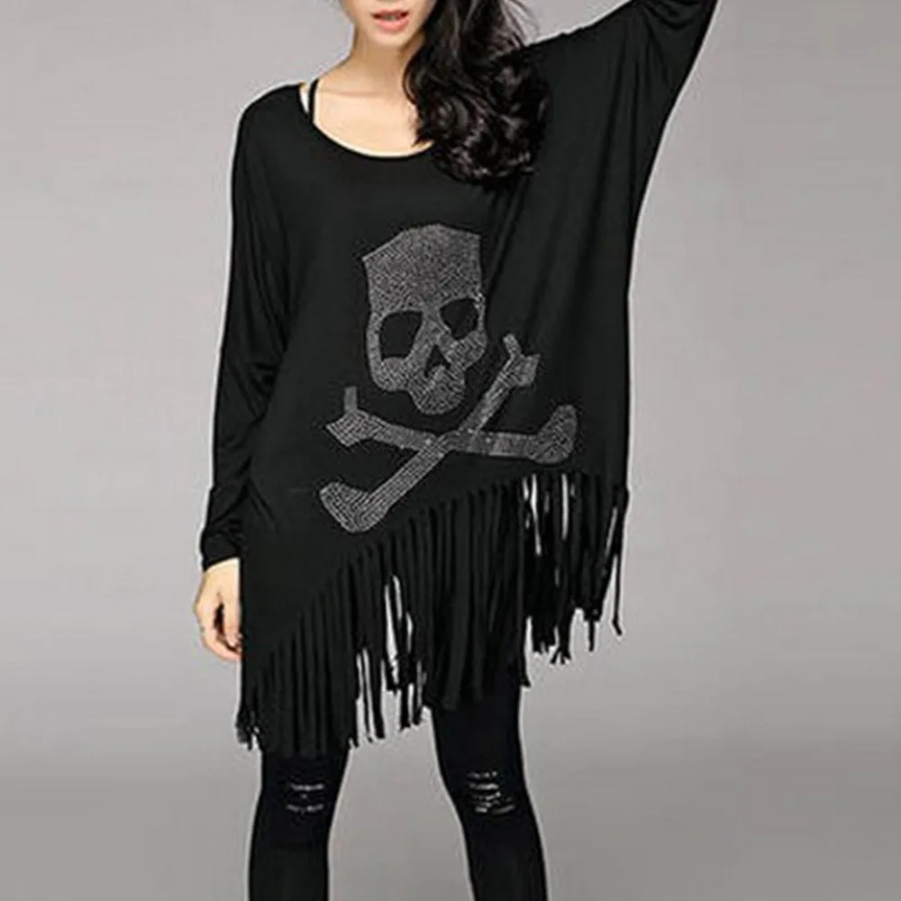 Buy 2018 Autumn Fashion Gothic Plus Size Black Women T
