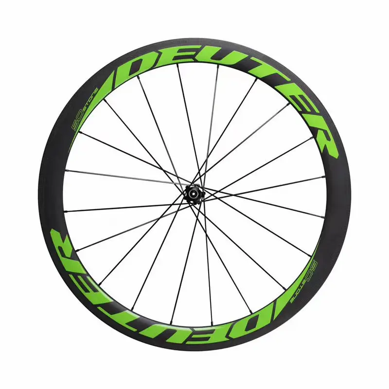 Clearance DEUTER Carbon 50mm Clincher Wheelset 700C 3K Matte Bike Wheels Road Bicycle F100/R130mm Wheel 4 bearin Hub 11 Speeds Bike Parts 2