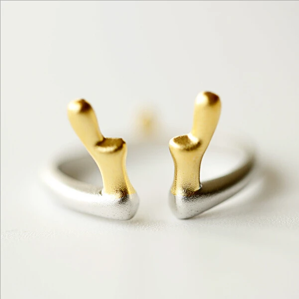Antler Rings 100% 925 sterling silver Jewelry  Vintage Adjustable rings for women gift