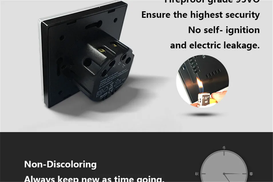 12---EU Standard Dimmer Switch, Touch Panel Wireless RF433 Remote Lamp,Wall Light Dimmer Switch Work with Broadlink Rm ProGeeklink