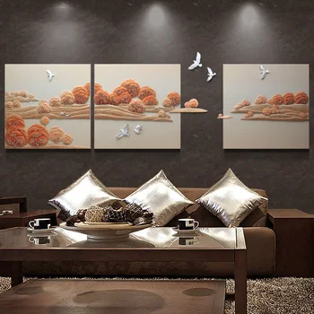 

Modern Resin Wall Painting Fu Carving Decoration Home Living Room Wall Mural Ornaments Sofa Background Wall 3D Embossed Painting