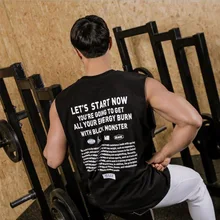 Новинка, мужская майка для бодибилдинга, тренажерные залы, фитнес хлопчатобумажные рубашки без рукавов, Стрингер, майка, Мужская Летняя Повседневная майка