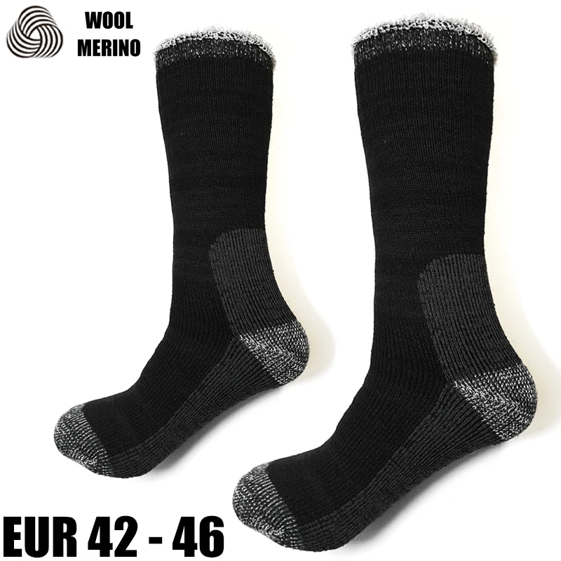 Merino Wool Mens Super Thick Warm Work Socks Full Cushion Sock Big Size