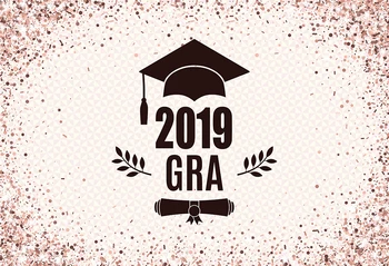 

HUAYI Graduation Party Backdrop Congrats Grad Sign Banner pink Confetti Celebration studio photophone background props w-1649