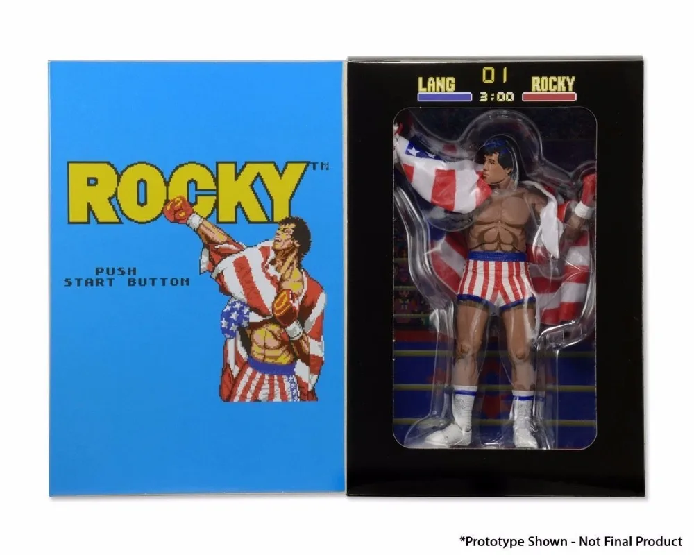 NECA 7 inches Rocky Sylvester Stallone Classic Video Games Appearance 1987 Figure Model With Box Children Collections 