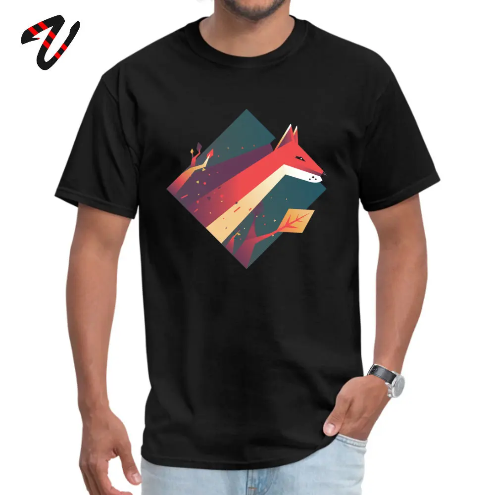 Funny Fox Casual Short Sleeve Summer Tops Shirt Special Crew Neck Cotton Tee Shirt Boy Tshirts Top Quality Fox13723 black