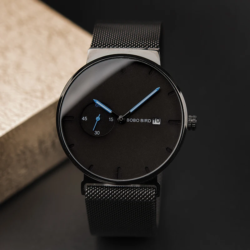 Personalized Watch BOBO BIRD Men Stainless Steel Quartz Watches Gifts for Men Drop Shipping
