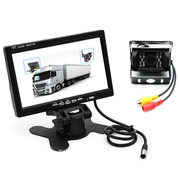 

Car Truck Bus Parking Assistance 7" TFT LCD Color Rear View Monitor with 2 Video Input + Backup 18 IR LED Camera IP68