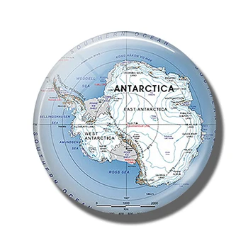 

Antarctic Map 30MM Fridge Magnet South Pole Travel Map Glass Cabochon Magnetic Refrigerator Stickers Note Holder Home Decoration