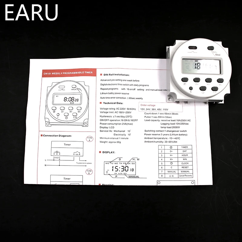 Таймер CN101A AC/DC 220 В 230 240 в с цифровым ЖК дисплеем|switch relay|time switch relaytime relay |