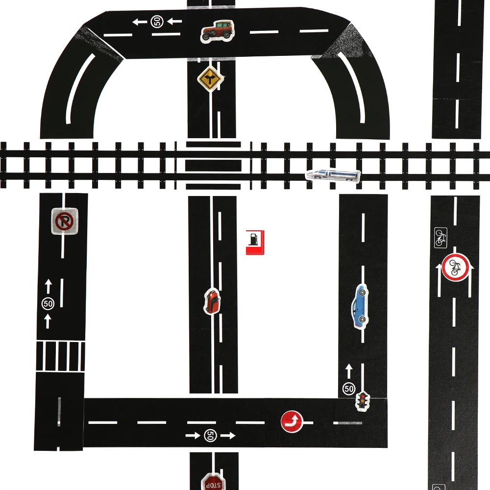 1/5 шт творческие железная дорога лента Стикеры широкий транзитная дорога клей малярный скотч для детских занятий дорожные знаки обучение по безопасности дорожного движения