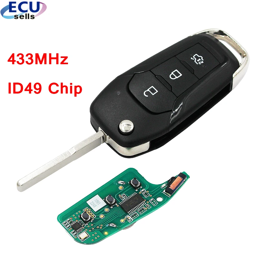 

Folding Remote Key 3B 434MHz for Ford Focus Escort New Mondeo 2014-2017 49 Chip