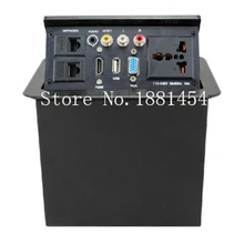 2018 New Pneumatic/gas pop up aluminum alloy advanced multimedia desktop gas hidden meeting media socket