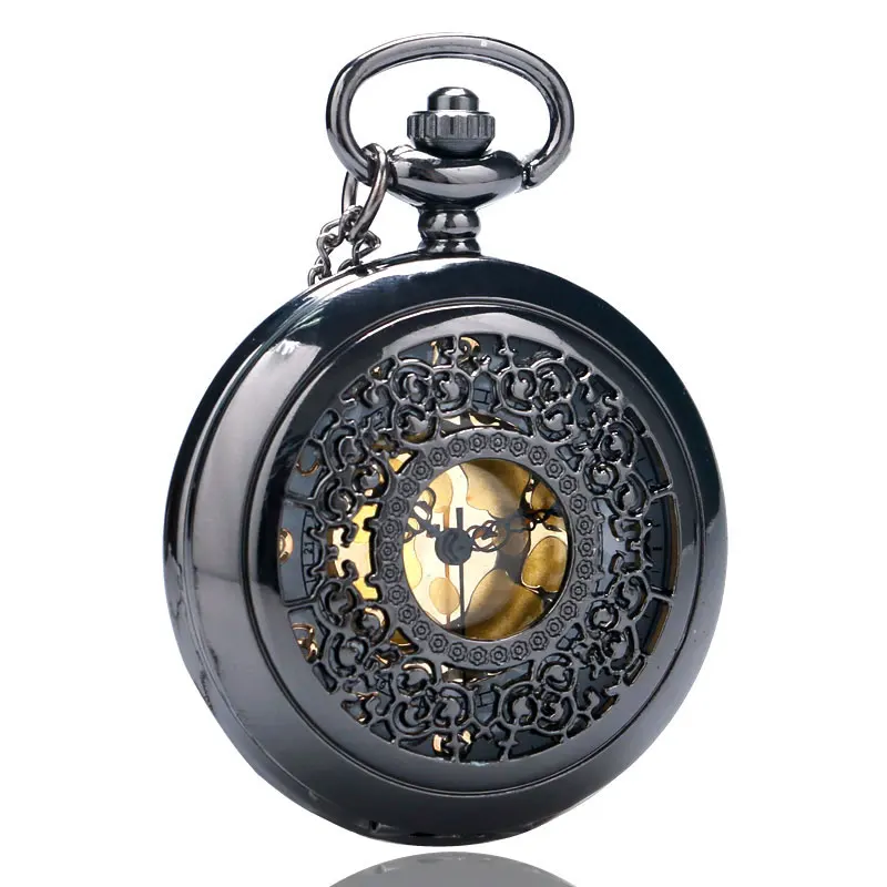 Vintage Pendant Hollow Exquisite Grilles Elegant Retro Gift Men Women Pocket Watch with Silver Quartz Necklace Chain Pocketwatch 2017 Christmas Gifts (24)