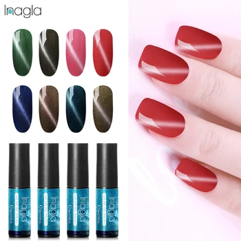

Inagla Cat Eye Gel Nail Polish 5ml Varnish Nail Art Lacquer Base Top Coat Needed Semi Permanent Acrylic Gel Lacquer UV Lamp