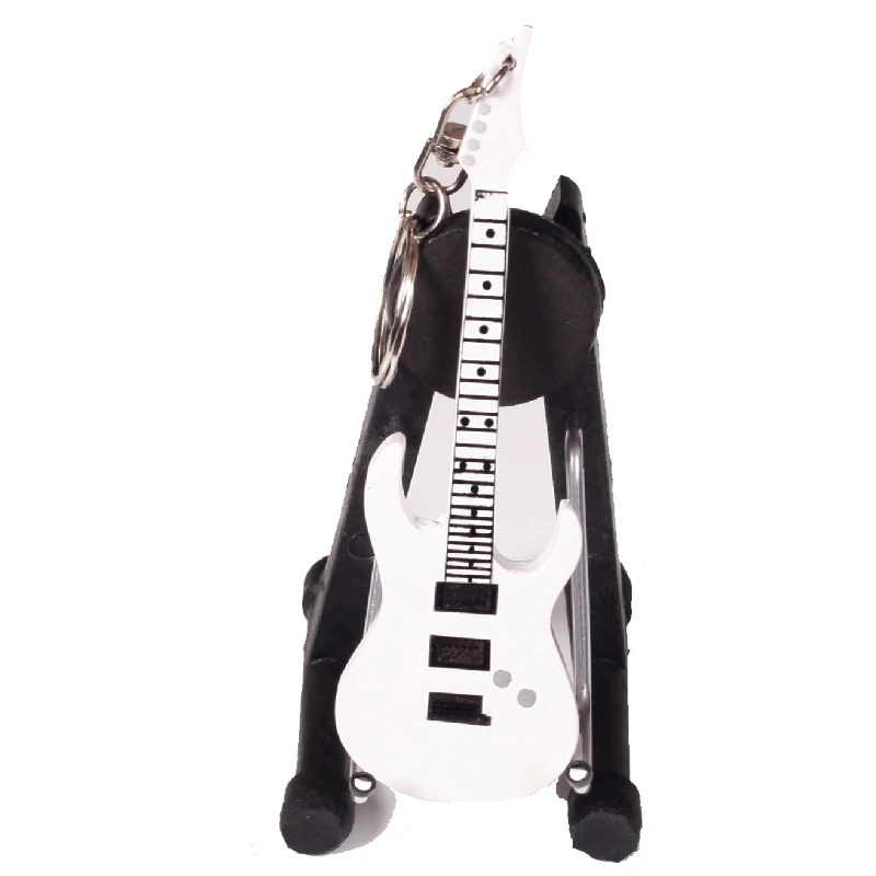 Деревянный миниатюрный брелок-гитара с 15 различными моделями, двойные шеи гитары - Цвет: 054