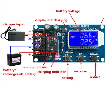 

6-60v 10A Lead-acid Solar Storage Battery Charge Controller Module Protection Board charger Time Switch Battery Capacity