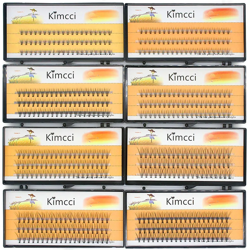

Kimcci 10 cases/lot Professional Individual Eyelashes Extension Cluster Mink Lashes Natural Soft Makeup Grafting False Eyelash